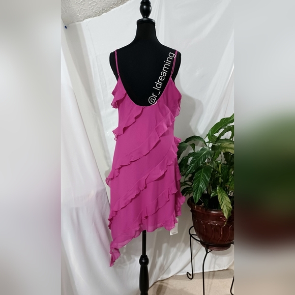 NWT All-Over Ruffle Mini Dress Size Large in Pink by Abercrombie & Fitch - Picture 5 of 8